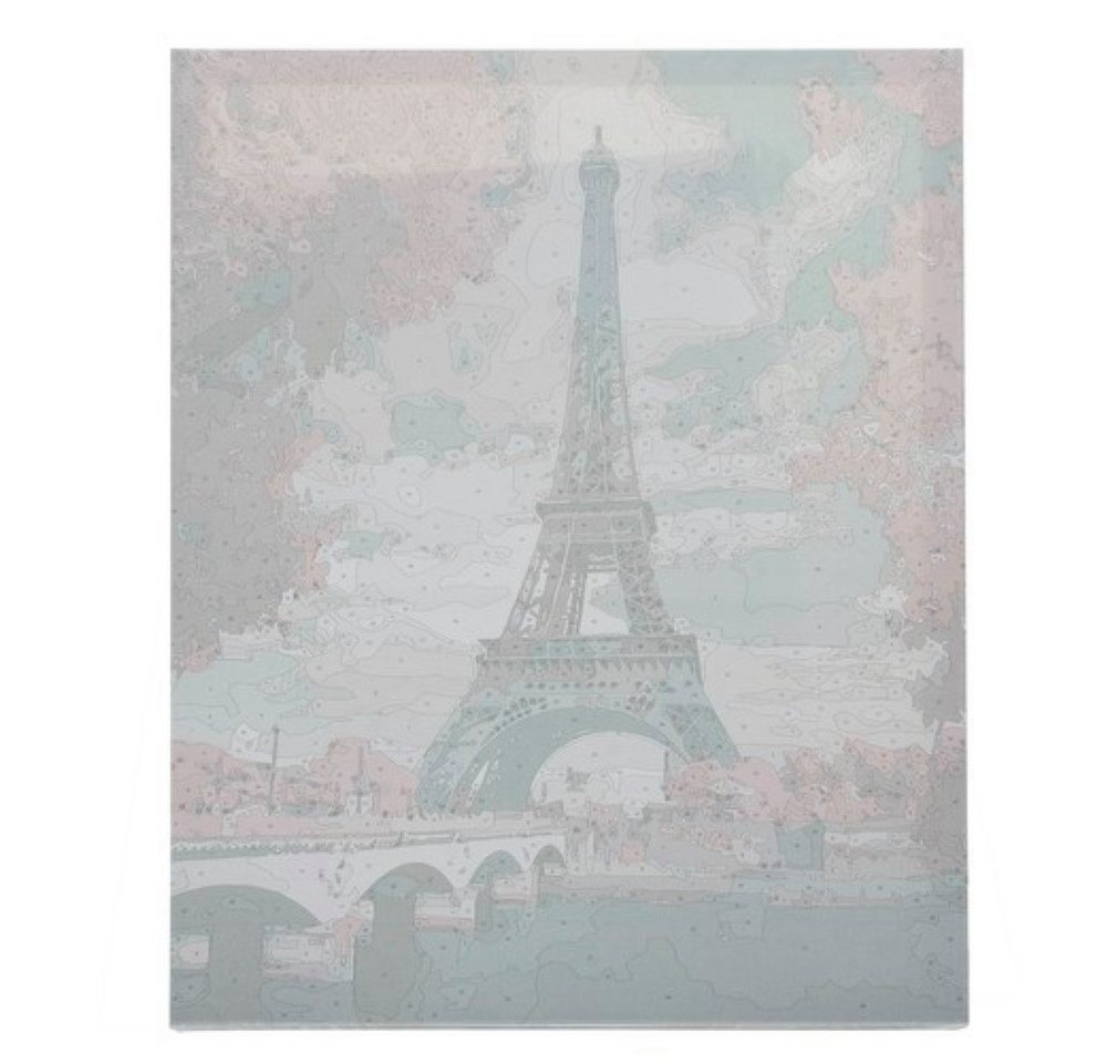 MAALEO Malen nach Zahlen Paris Eifelturm Leinwandbild, Malen nach Zahlen, 40x50cm (Malen nach Zahlen auf Leinwand Set, Komplett-Set), Eiffelturm, hochwertiges Material, einzigartiges Kunst-Erlebnis.