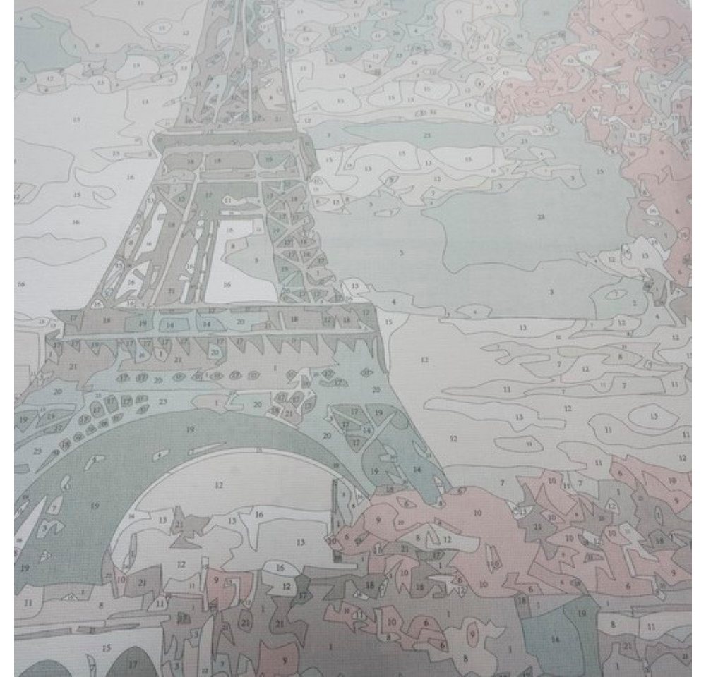 MAALEO Malen nach Zahlen Paris Eifelturm Leinwandbild, Malen nach Zahlen, 40x50cm (Malen nach Zahlen auf Leinwand Set, Komplett-Set), Eiffelturm, hochwertiges Material, einzigartiges Kunst-Erlebnis. Bild 4