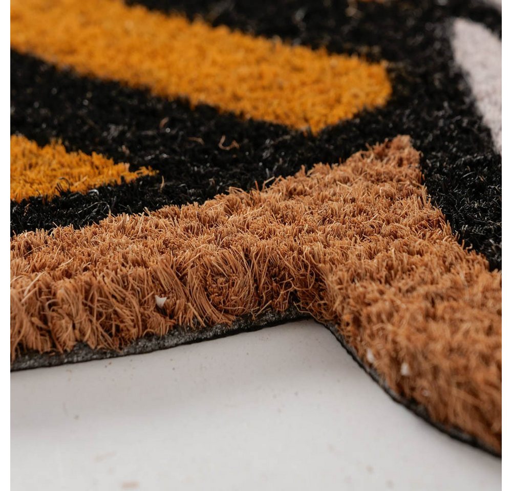 BOLTZE Fußmatte Fußmatte SUMSI natur schwarz weiß gelb Bienenform Deko Bienen 60x40cm