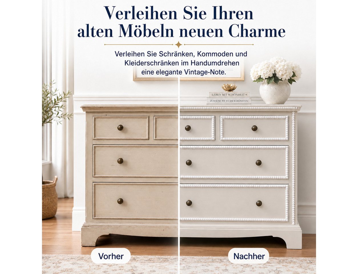 BlingBin Zierleiste PVC Zierleiste selbstklebend, 15 mm x 6 m, überstreichbare, selbstklebend, PVC, 2er Set, 2-St., Wandleiste, Zuschneiden, Dekorleiste für Wandfliesen und Möbelkanten Bild 5