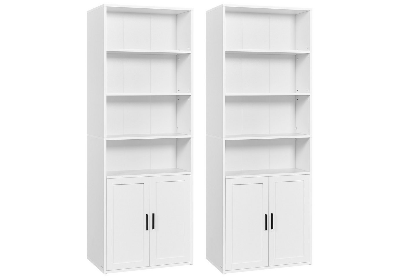 VASAGLE Bücherregal Standregal mit Tür, 2 -tlg., 6-stöckiges hohes Regal, offenen Fächern, 24 x 60 x 175 cm Bild 4