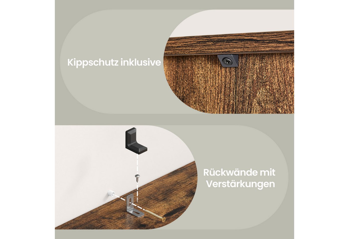 VASAGLE Bücherregal Standregal mit 2 Türen, 6-stöckiges hohes Regal, 60 x 24 x 175 cm Bild 3