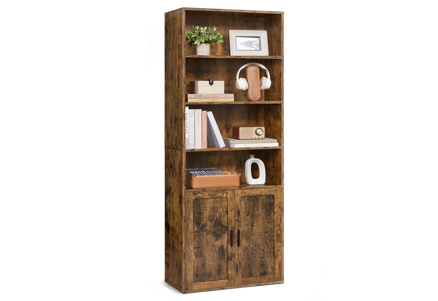 VASAGLE Bücherregal Standregal mit 2 Türen, 6-stöckiges hohes Regal, 60 x 24 x 175 cm Bild 5