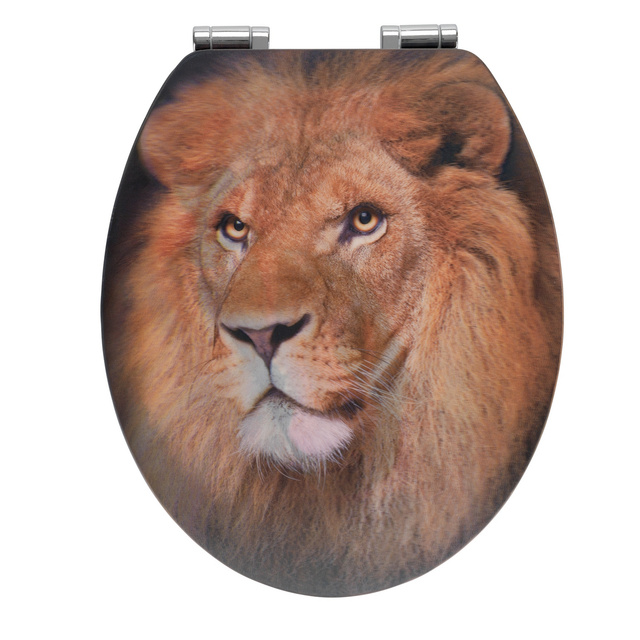 WENKO WC-Sitz »Lion«, MDF, oval, mit Softclose-Funktion - bunt
