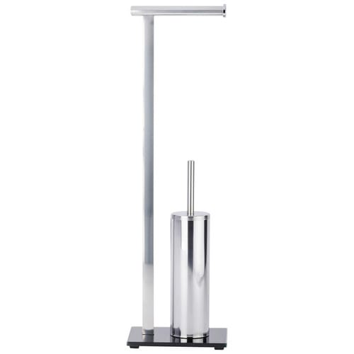 WENKO Stand WC-Garnitur, Lava, Edelstahl, Silber - silberfarben