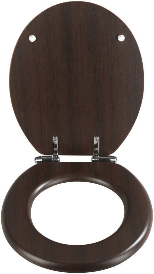 WENKO WC-Sitz »Wengé«, MDF, oval, mit Softclose-Funktion - braun