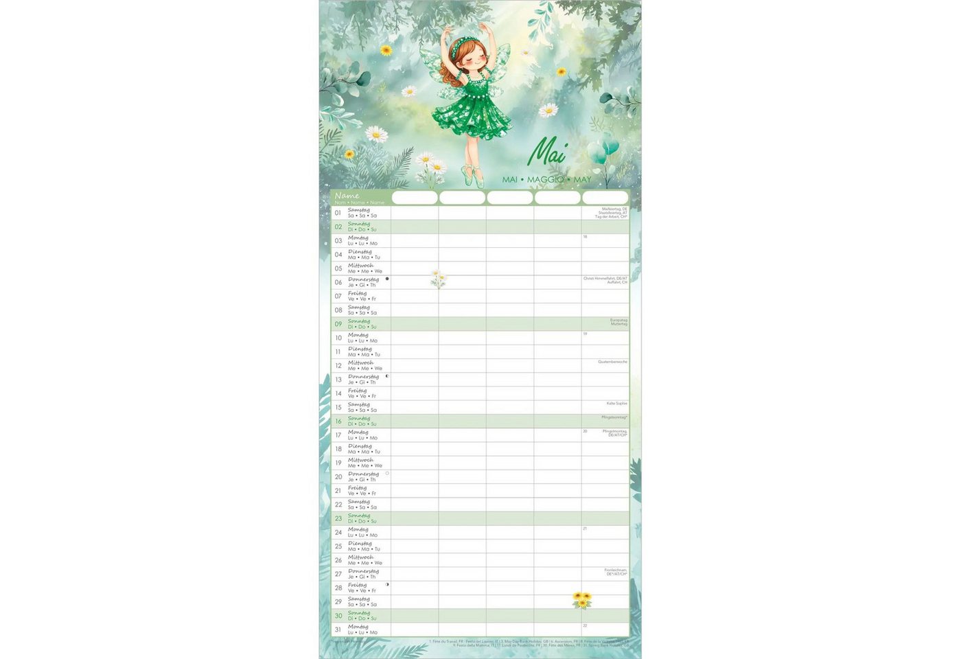 NEUMANN Wandkalender Familienplaner Feenzauber 2027