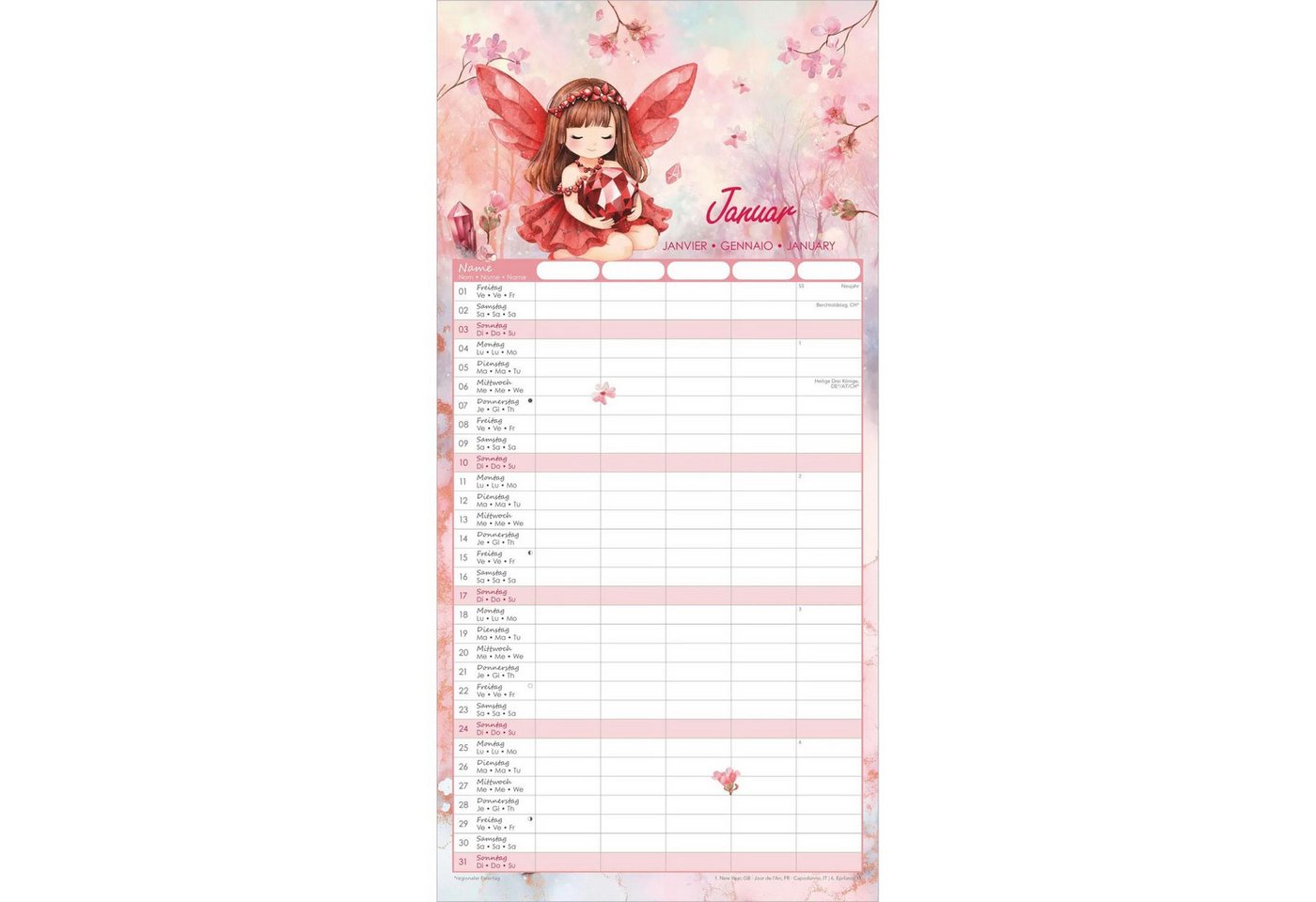 NEUMANN Wandkalender Familienplaner Feenzauber 2027 Bild 2