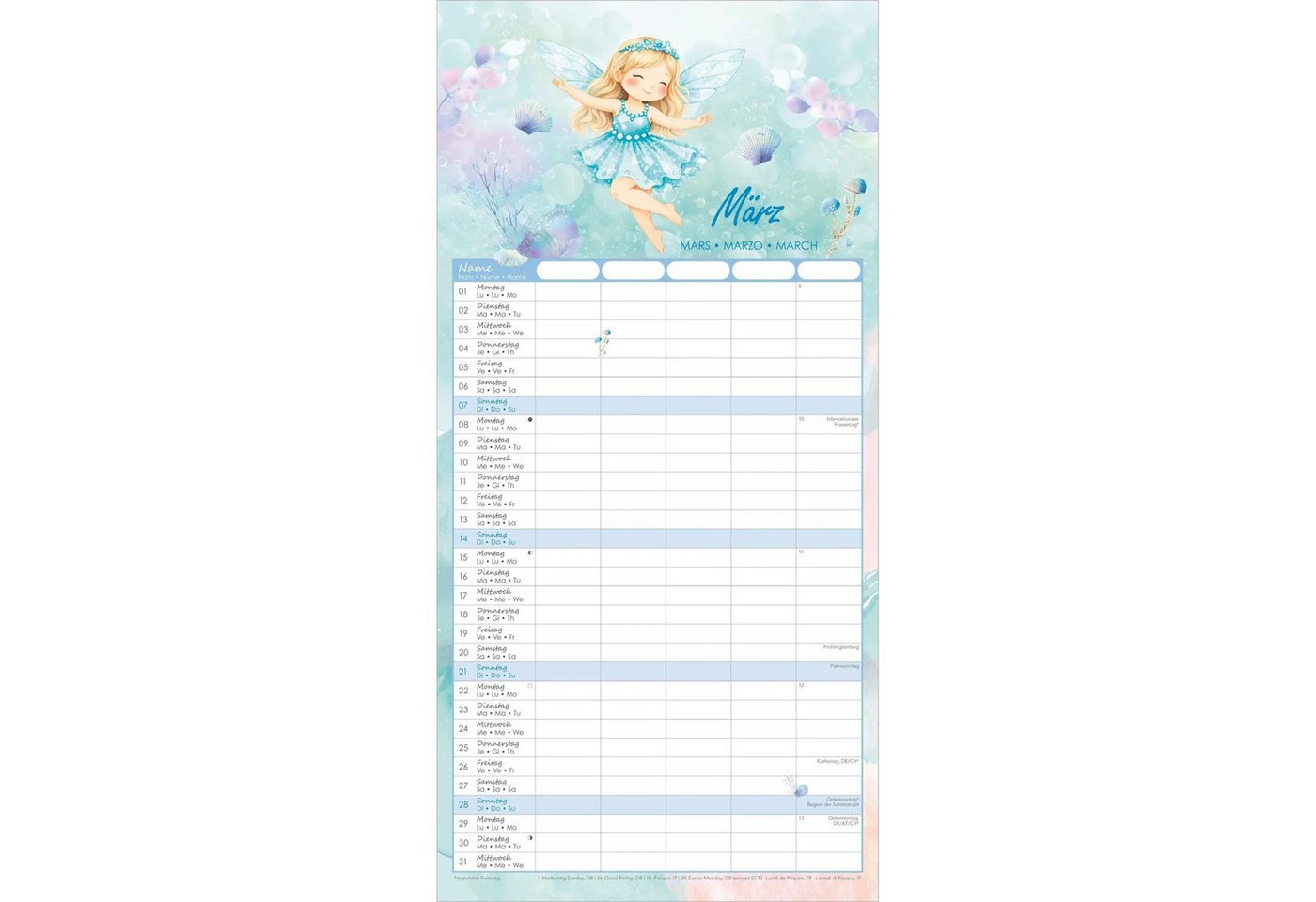 NEUMANN Wandkalender Familienplaner Feenzauber 2027 Bild 5