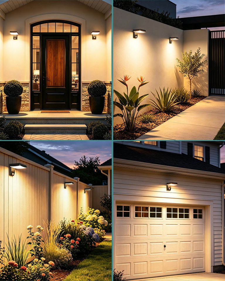EDISHINE LED Außen-Wandleuchte 350° drehbar, LED fest integriert, 350° drehbar, 3000K, für Haustür, Garten, Terrasse und Garage Bild 3