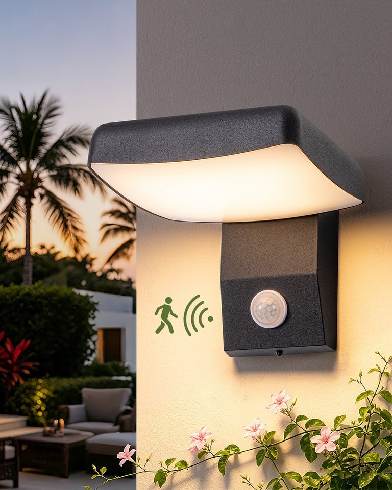 EDISHINE LED Außen-Wandleuchte 350° drehbar, LED fest integriert, 350° drehbar, 3000K, für Haustür, Garten, Terrasse und Garage Bild 4