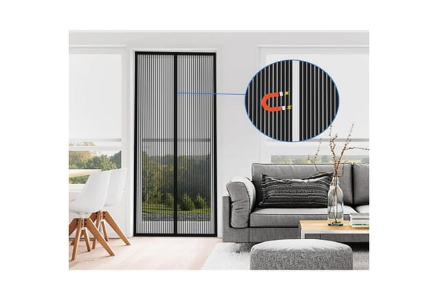 LuxusKollektion Insektenschutz-Vorhang Fliegengitter Tür Magnetisch Insektenschutz Balkontür 90x220cm Schwarz