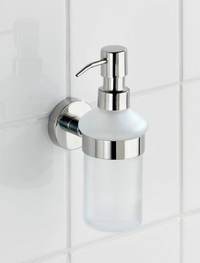 WENKO Seifenspender »Bosio Shine«, Edelstahl/Glas, Edelstahlfarben - silberfarben
