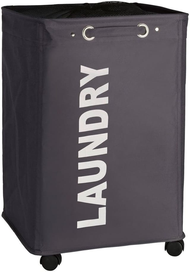 WENKO Wäschesammler, BxHxL: 40 x 60 x 33 cm, Polyester - grau