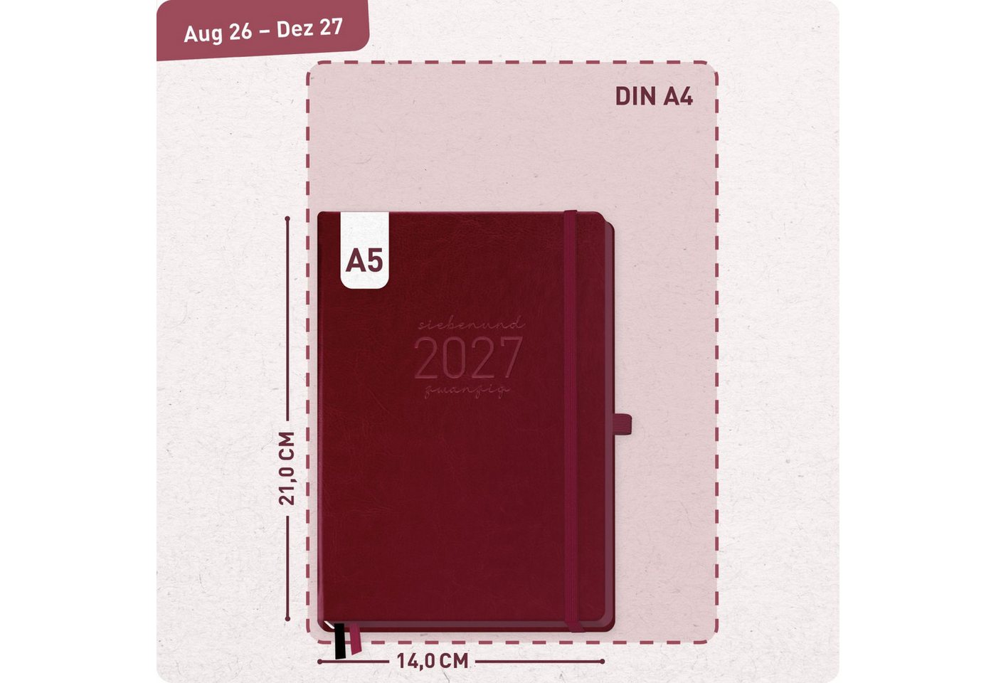 Häfft Terminkalender Chäff-Timer Deluxe 2026/2027 / 17 Monate / A5