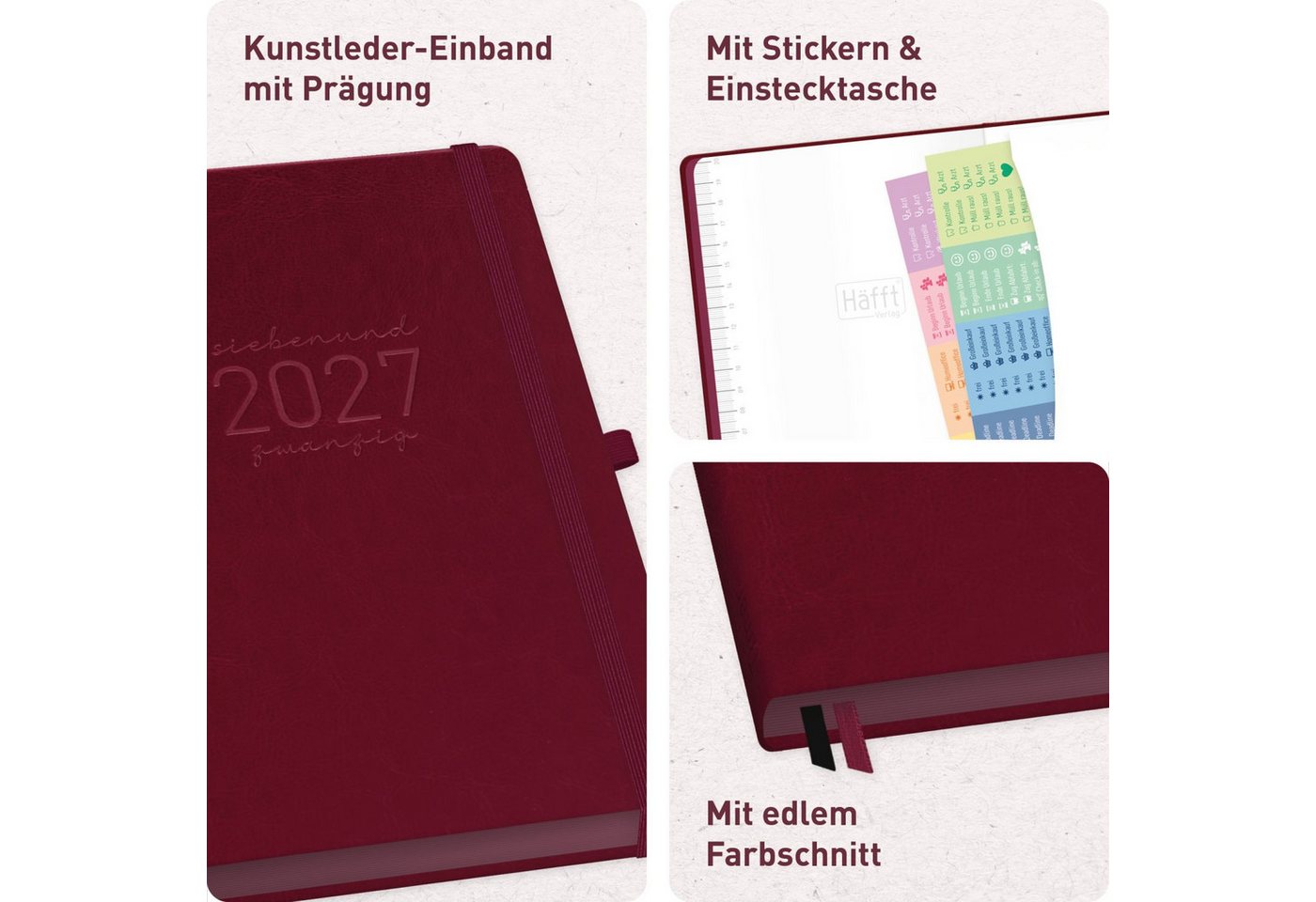 Häfft Terminkalender Chäff-Timer Deluxe 2026/2027 / 17 Monate / A5 Bild 2