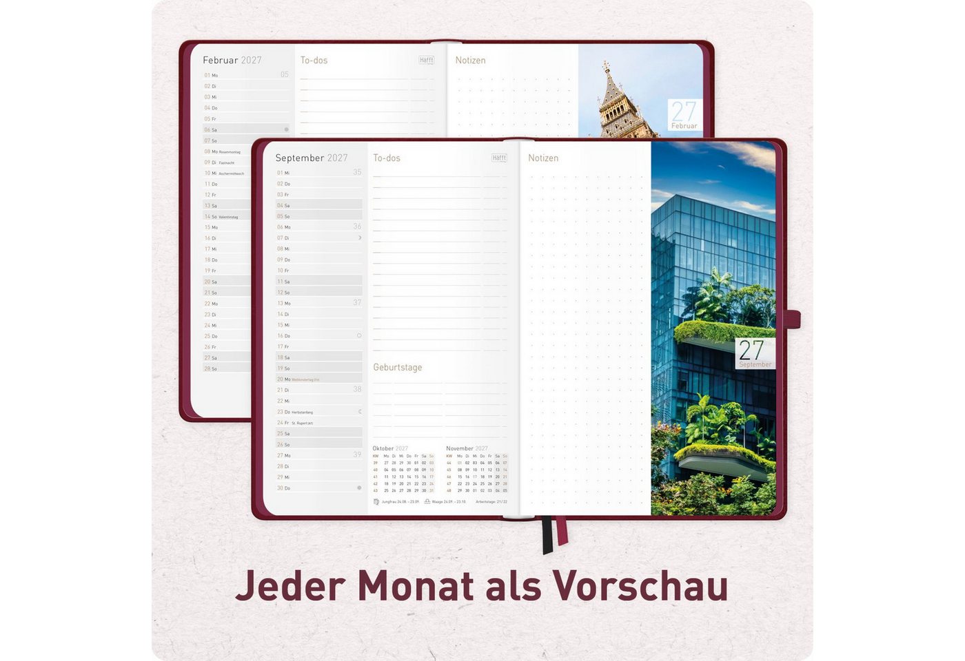 Häfft Terminkalender Chäff-Timer Deluxe 2026/2027 / 17 Monate / A5 Bild 3