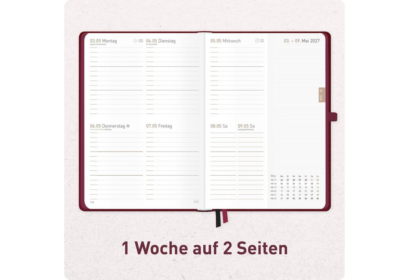 Häfft Terminkalender Chäff-Timer Deluxe 2026/2027 / 17 Monate / A5 Bild 4