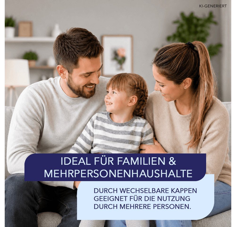 IEA Medical Ohr-Fieberthermometer Infrarot-Ohrmessung für Kinder & Erwachsene, hygienisch mit Schutzkappen, schnelle Messung, Speicherfunktion Bild 4