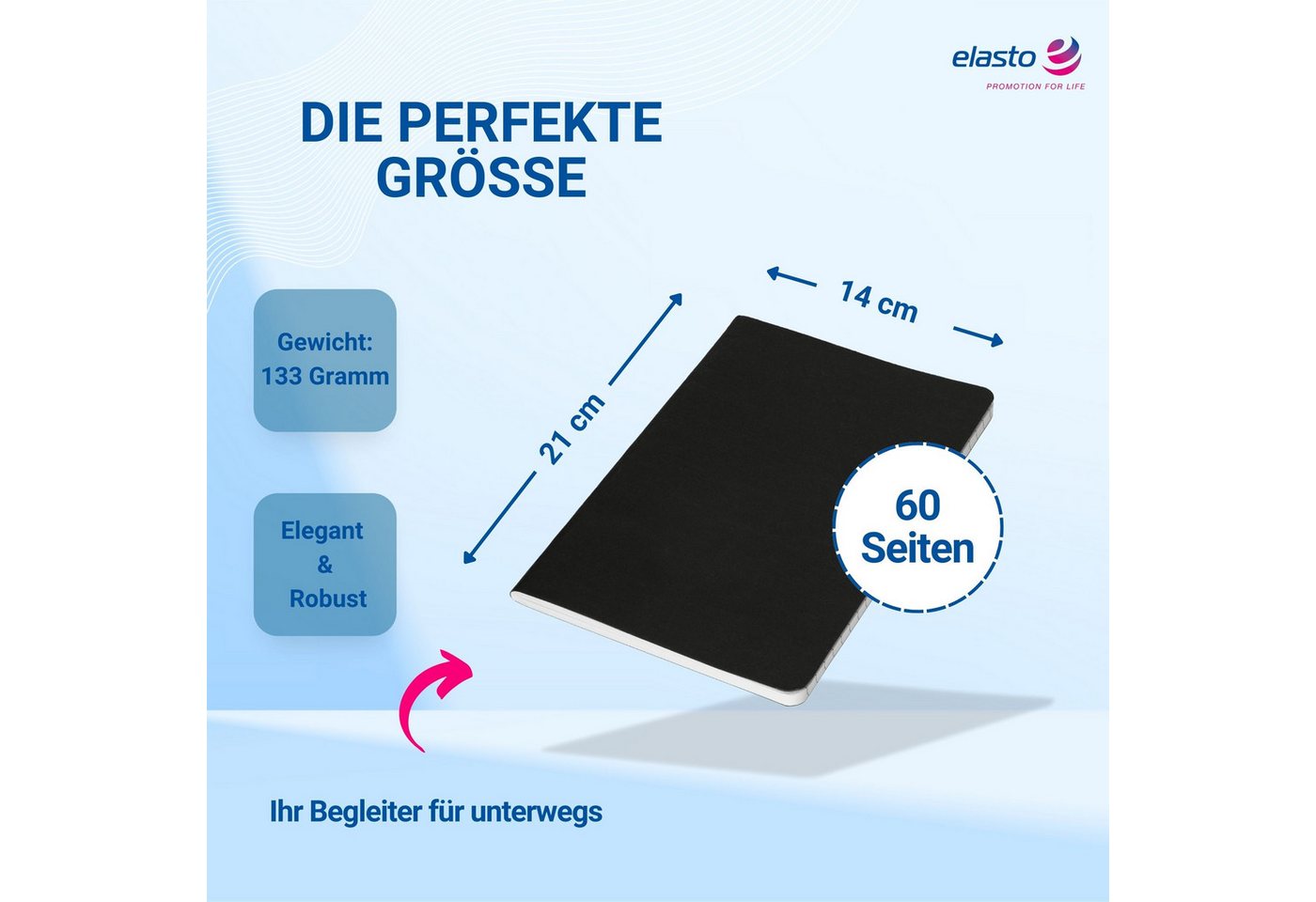 elasto Notizbuch Notizbuch A5 liniert Tagebuch aus Kraftpapier Bild 5