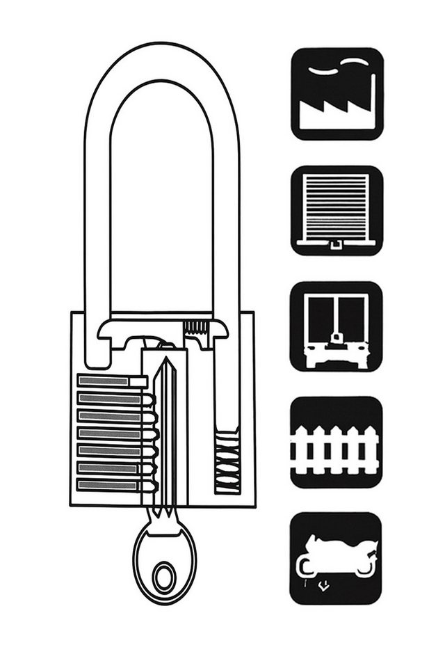 Toko Vorhängeschloss 1 Vorhängeschloss + 6 Schlüssel hoher Bügel gehärtetem Metall, (Packung, 2-tlg), 6 Schlüsseln je Schloss bietet Flexibilität Bild 3