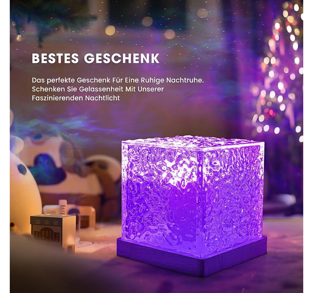 Wootoy LED Nachtlicht Wasserwellen-Lampe LED Sternenhimmel Projektor Atmosphärenlampe, LED fest integriert, Farbwechsler, Dekoleuchte für Schlafzimmer Wohnzimmer Gaming-Bereich Bild 3