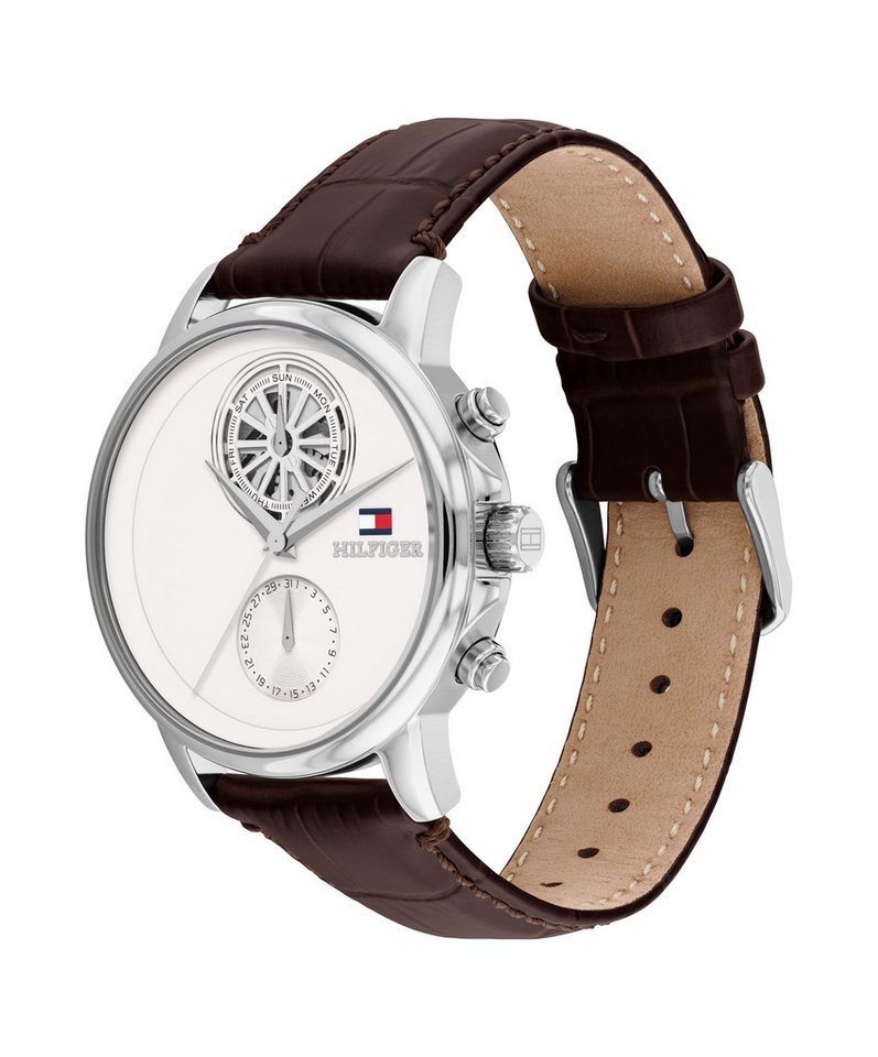 Tommy Hilfiger Multifunktionsuhr Stewart 1710746, Quarzuhr, Armbanduhr, Herrenuhr, Lederarmband, analog Bild 4