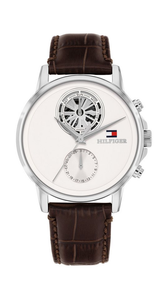 Tommy Hilfiger Multifunktionsuhr Stewart 1710746, Quarzuhr, Armbanduhr, Herrenuhr, Lederarmband, analog Bild 5