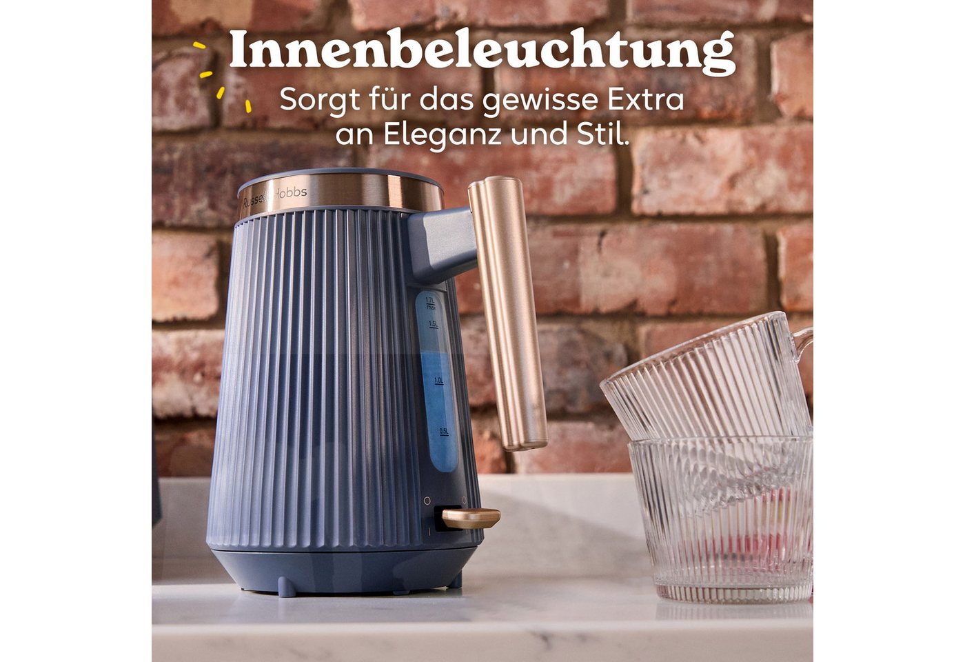 RUSSELL HOBBS Wasserkocher Brontë 26752-70, Soft Navy, 2400 W, 1,7l