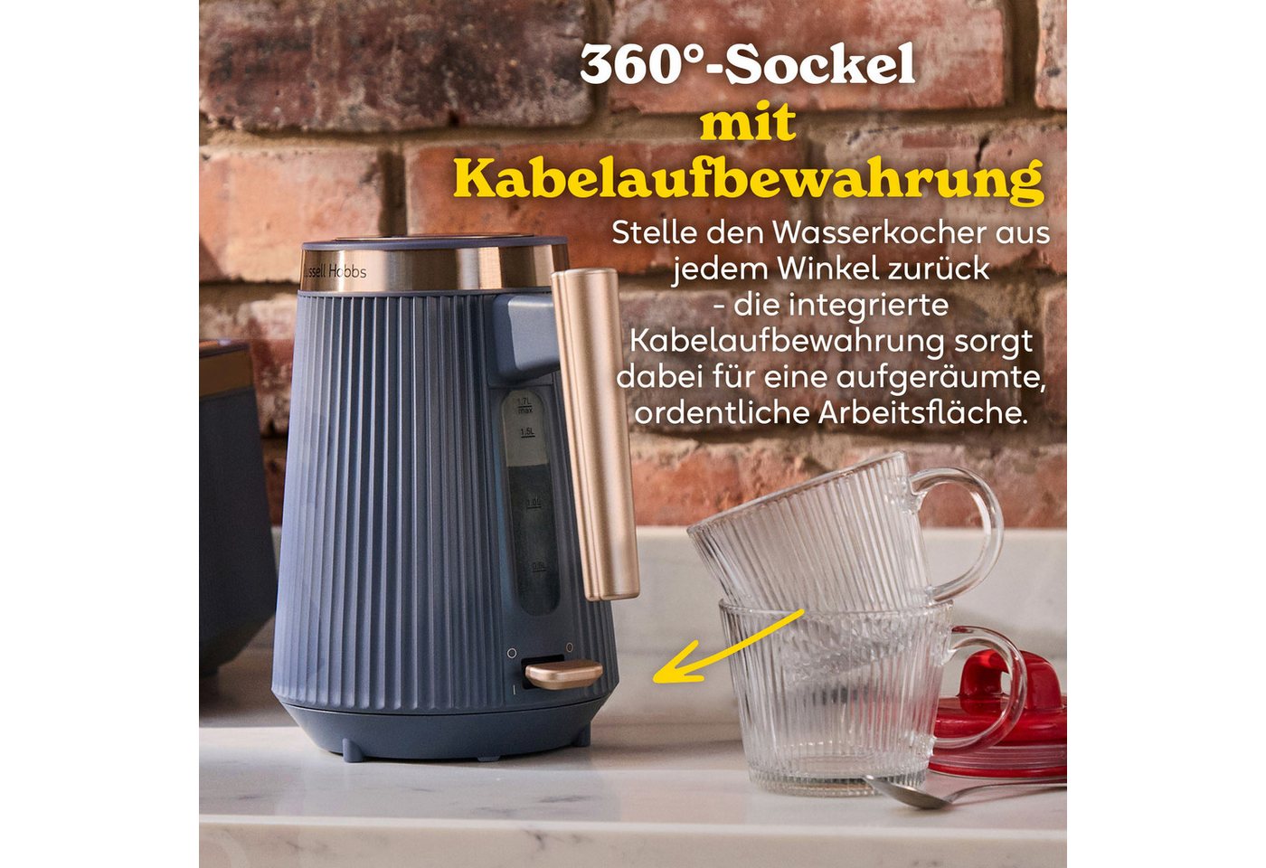 RUSSELL HOBBS Wasserkocher Brontë 26752-70, Soft Navy, 2400 W, 1,7l Bild 4