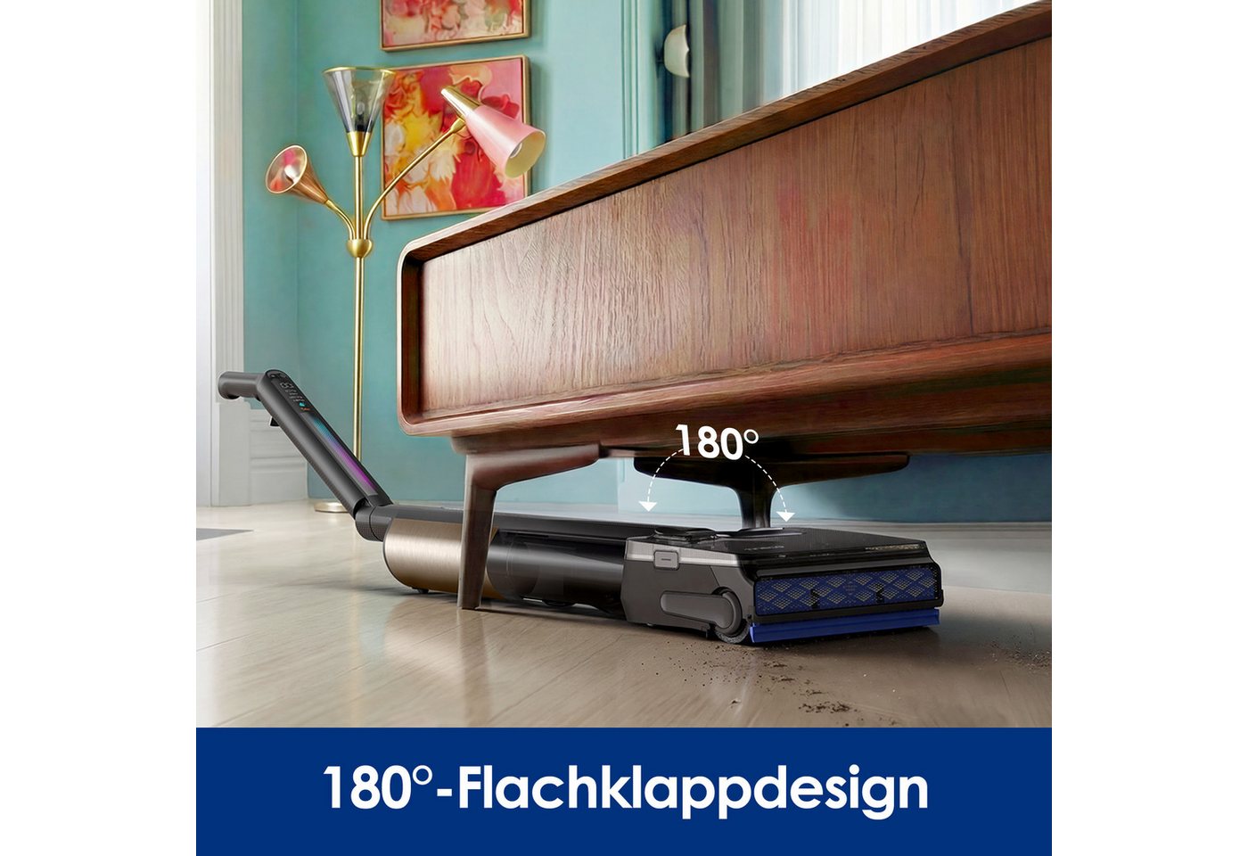 Tineco Nass-Trocken-Sauger FLOOR ONE S7 Fold Elite, schlankes Design, 22.000pa, 70 Min Laufzeit, 230 W, beutellos, Auto-Anpassung der Saugleistung, 85° C Heißluft Trocknung, Knickgelenk Bild 4