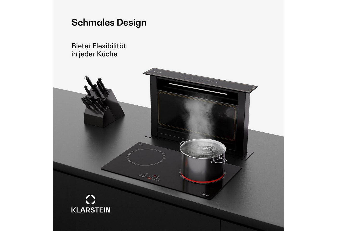 Klarstein Induktions-Kochfeld CeramEase, Kochfeld 2 Zone Überhitzungsschutz Touch Timer Küche