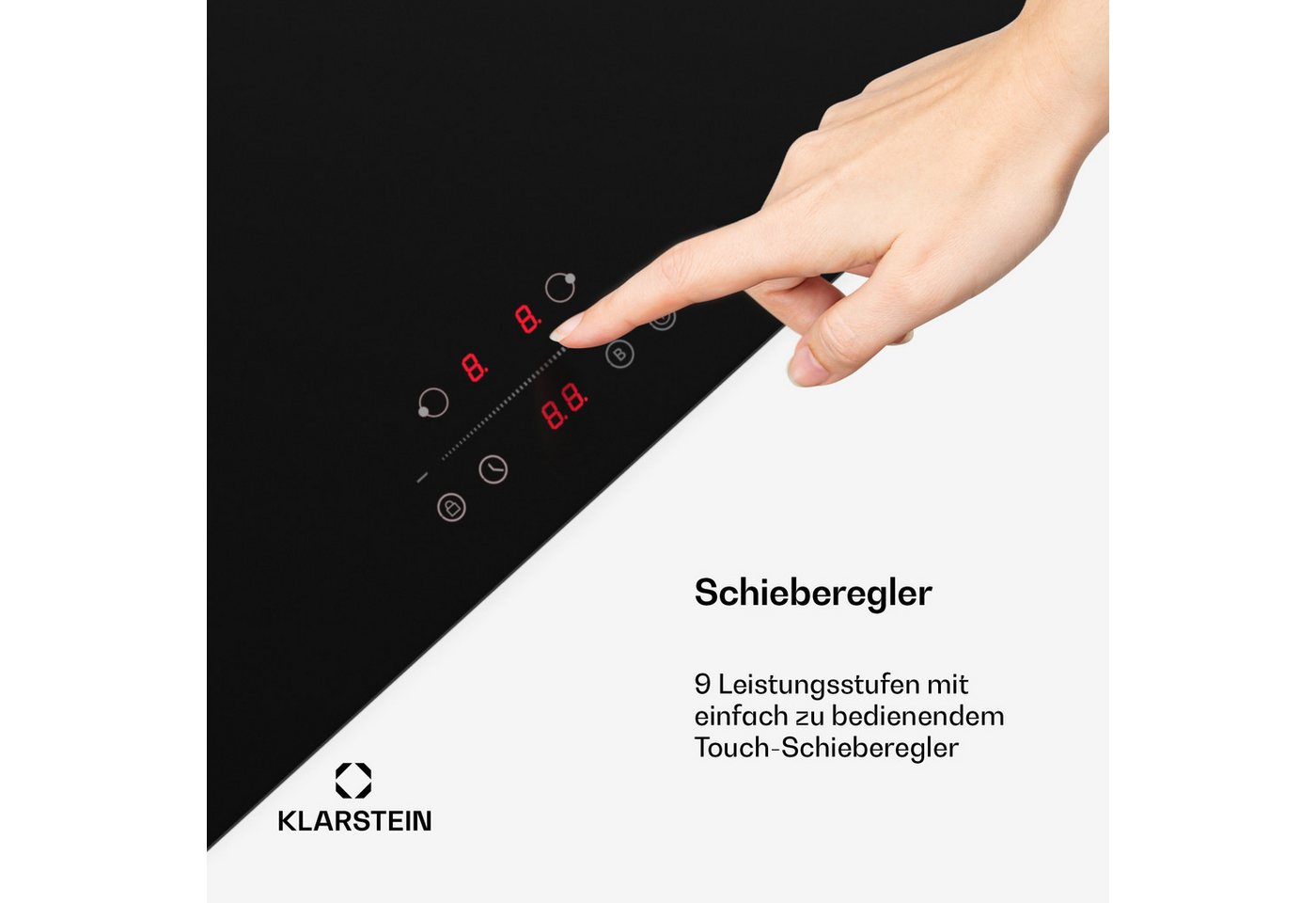Klarstein Induktions-Kochfeld CeramEase, Kochfeld 2 Zone Überhitzungsschutz Touch Timer Küche Bild 3