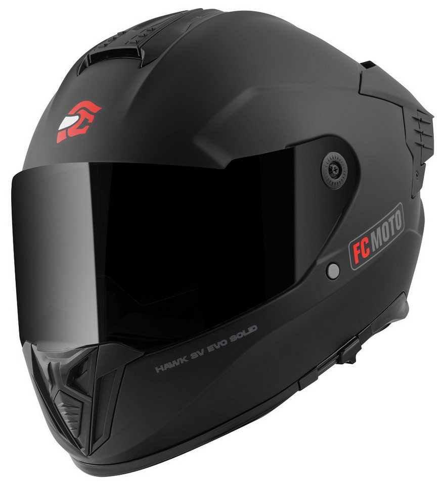 FC-Moto Motorradhelm Hawk EVO Solid Helm, Vorbereitet Für Kommunikationssystem,vorbereitet Pinlockscheibe,h Bild 3