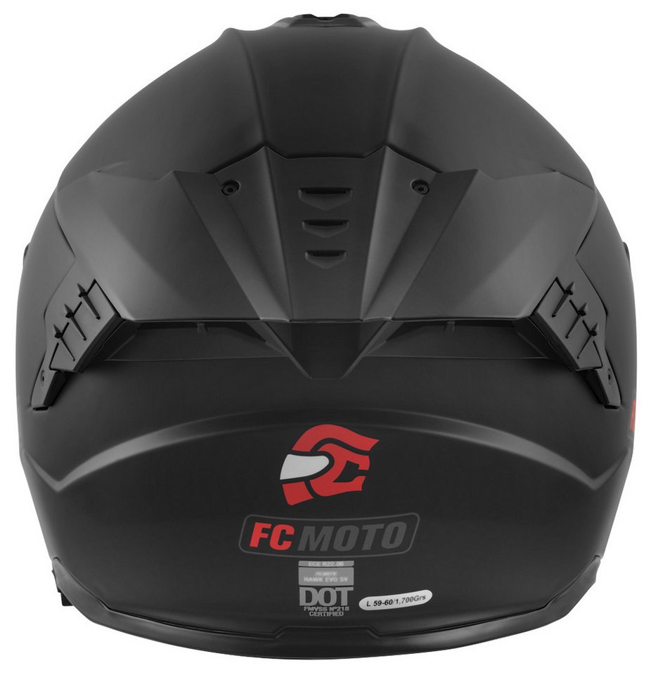 FC-Moto Motorradhelm Hawk EVO Solid Helm, Vorbereitet Für Kommunikationssystem,vorbereitet Pinlockscheibe,h Bild 4