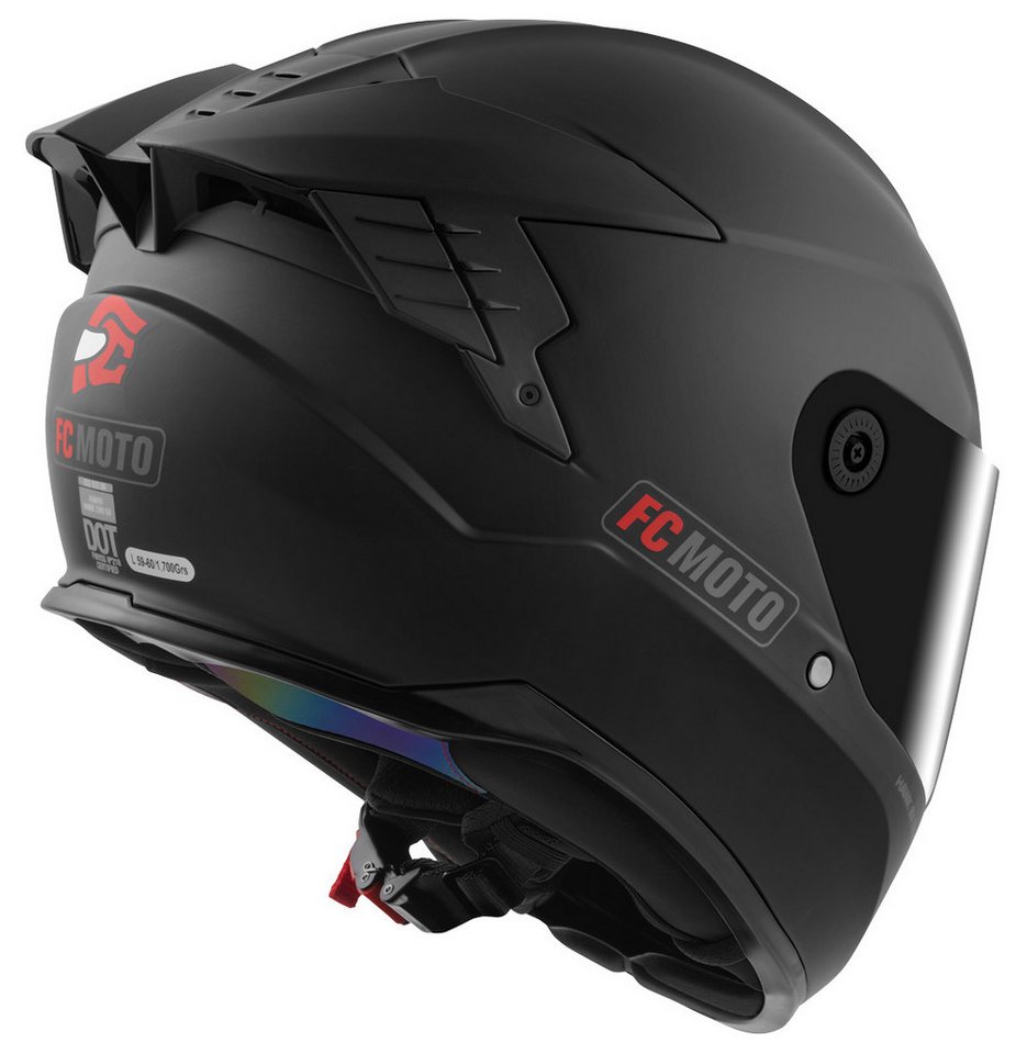FC-Moto Motorradhelm Hawk EVO Solid Helm, Vorbereitet Für Kommunikationssystem,vorbereitet Pinlockscheibe,h Bild 5