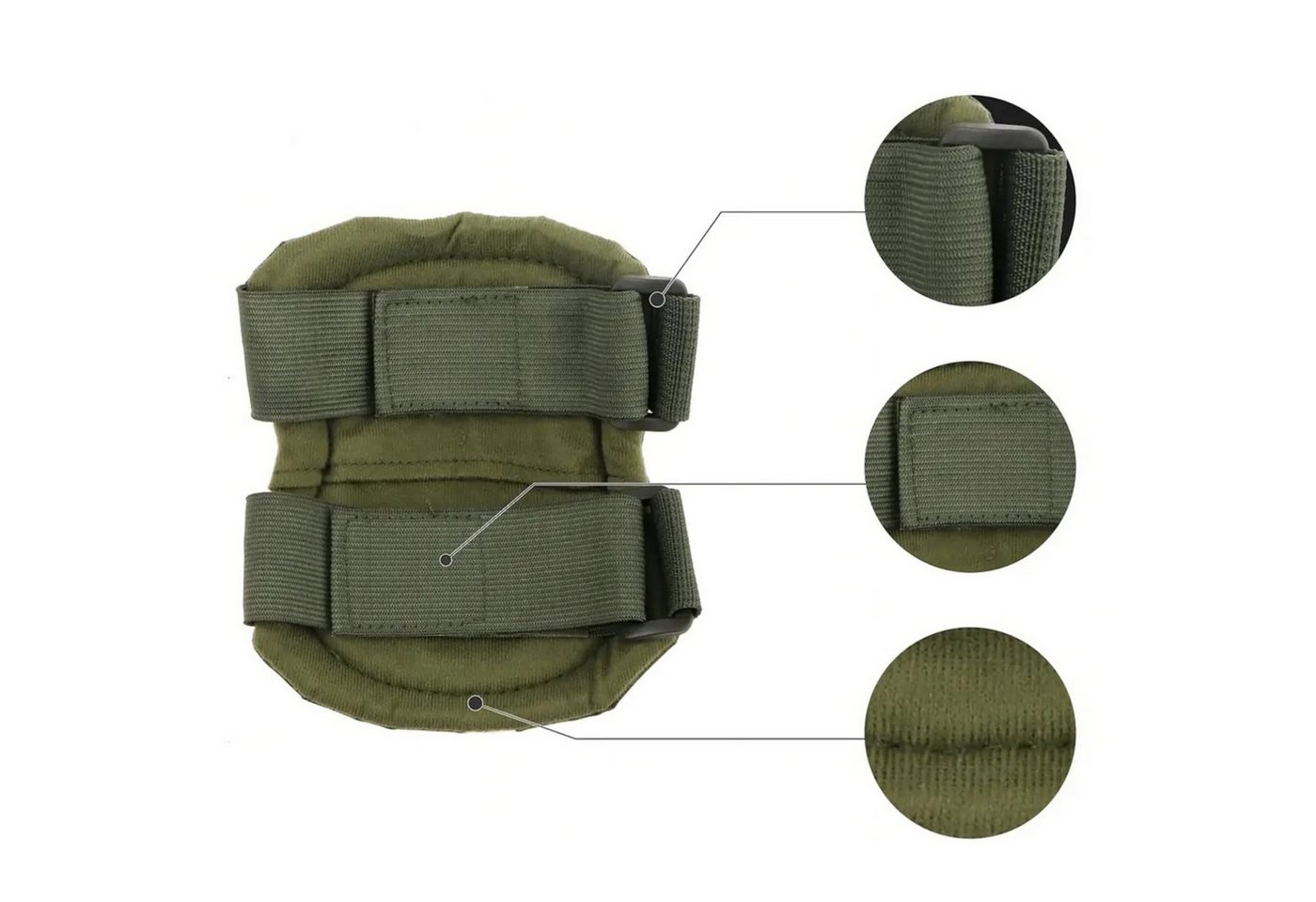 Foxter Protektoren-Set Taktische Knie- & Ellbogenschoner Set Schutzpolster Outdoor (Knie und Ellbogenschoner Set Universalgröße mit Schnellverschluss, Knie Ellbogen Schutzset mit EVA Polsterung für Outdoor Training), EVA-Polsterung, verstellbare Riemen, Schnellverschluss Bild 2