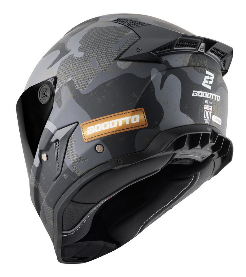 Bogotto Motorradhelm Rapto Camo Helm, Vorbereitet Für Kommunikationssystem,geeignet Brillenträger,vorbe Bild 2