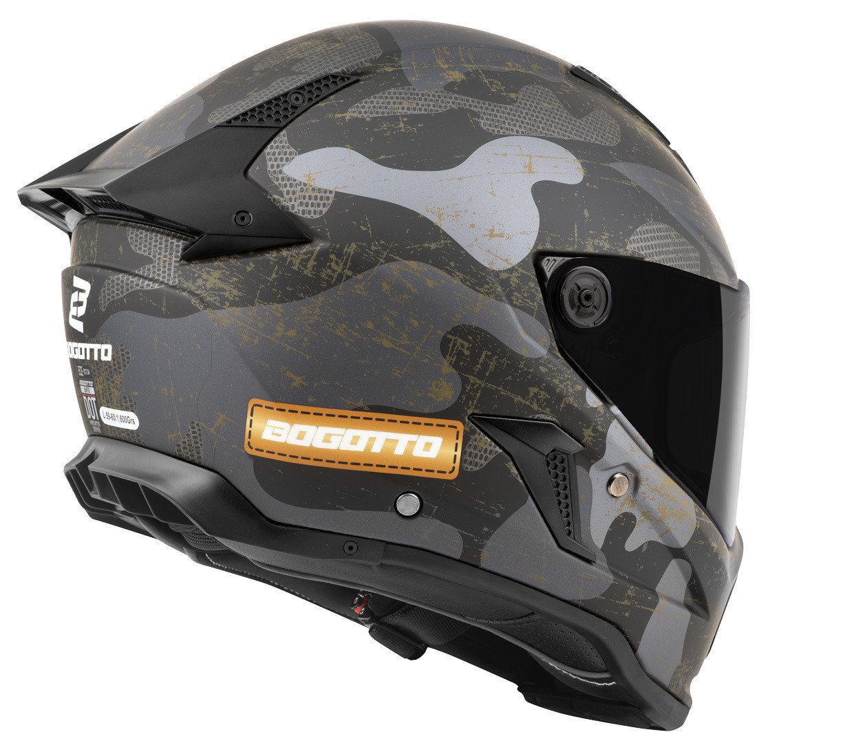 Bogotto Motorradhelm Rapto Camo Helm, Vorbereitet Für Kommunikationssystem,geeignet Brillenträger,vorbe Bild 5