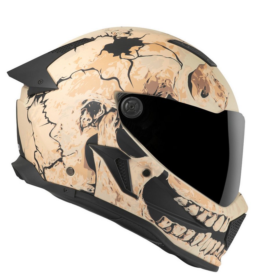Bogotto Motorradhelm Rapto Skull Helm, Vorbereitet Für Kommunikationssystem,geeignet Brillenträger,vorbe Bild 3