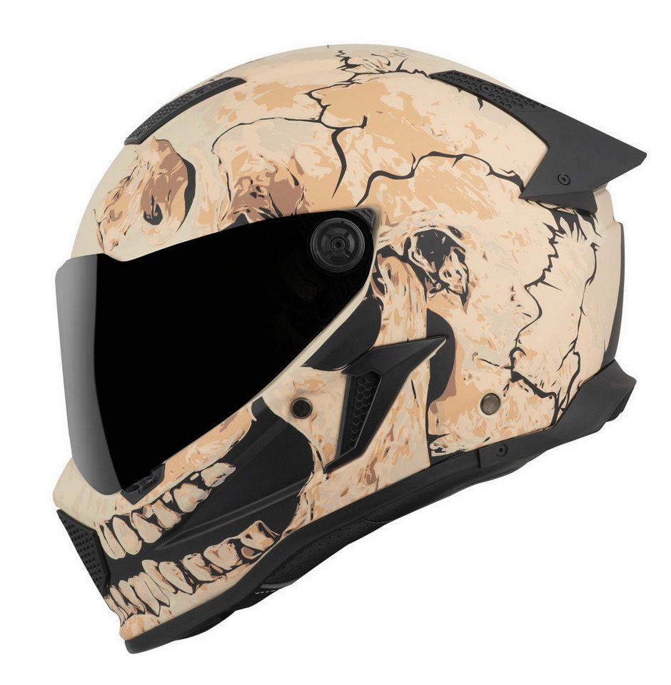 Bogotto Motorradhelm Rapto Skull Helm, Vorbereitet Für Kommunikationssystem,geeignet Brillenträger,vorbe Bild 4