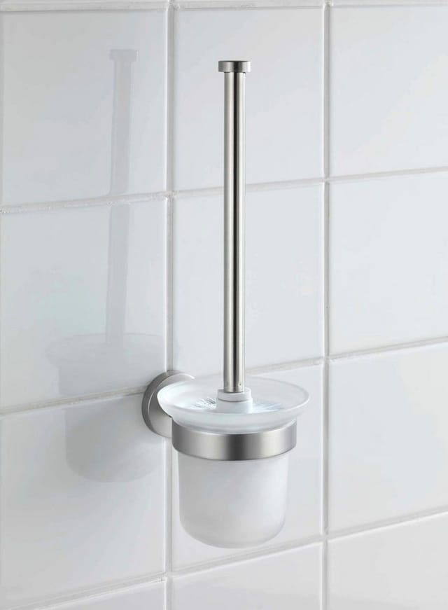 WENKO WC-Garnitur »Bosio«, Edelstahl/Glas, Edelstahlfarben - silberfarben