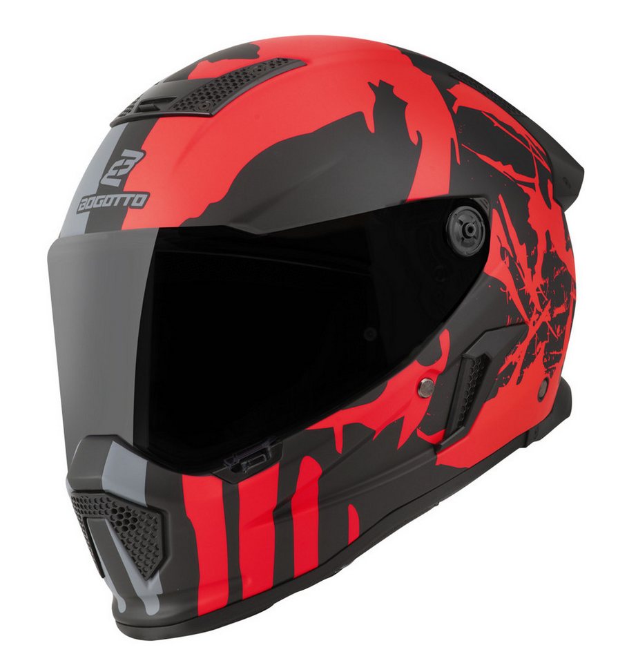 Bogotto Motorradhelm Rapto Demon Helm, Vorbereitet Für Kommunikationssystem,geeignet Brillenträger,vorbe