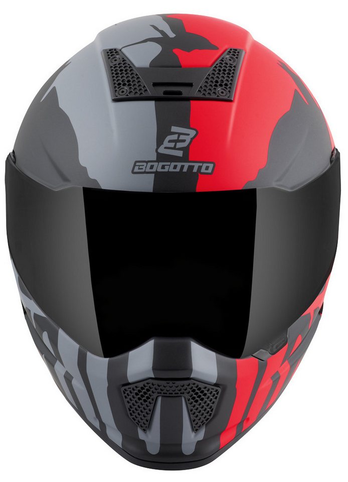 Bogotto Motorradhelm Rapto Demon Helm, Vorbereitet Für Kommunikationssystem,geeignet Brillenträger,vorbe Bild 2