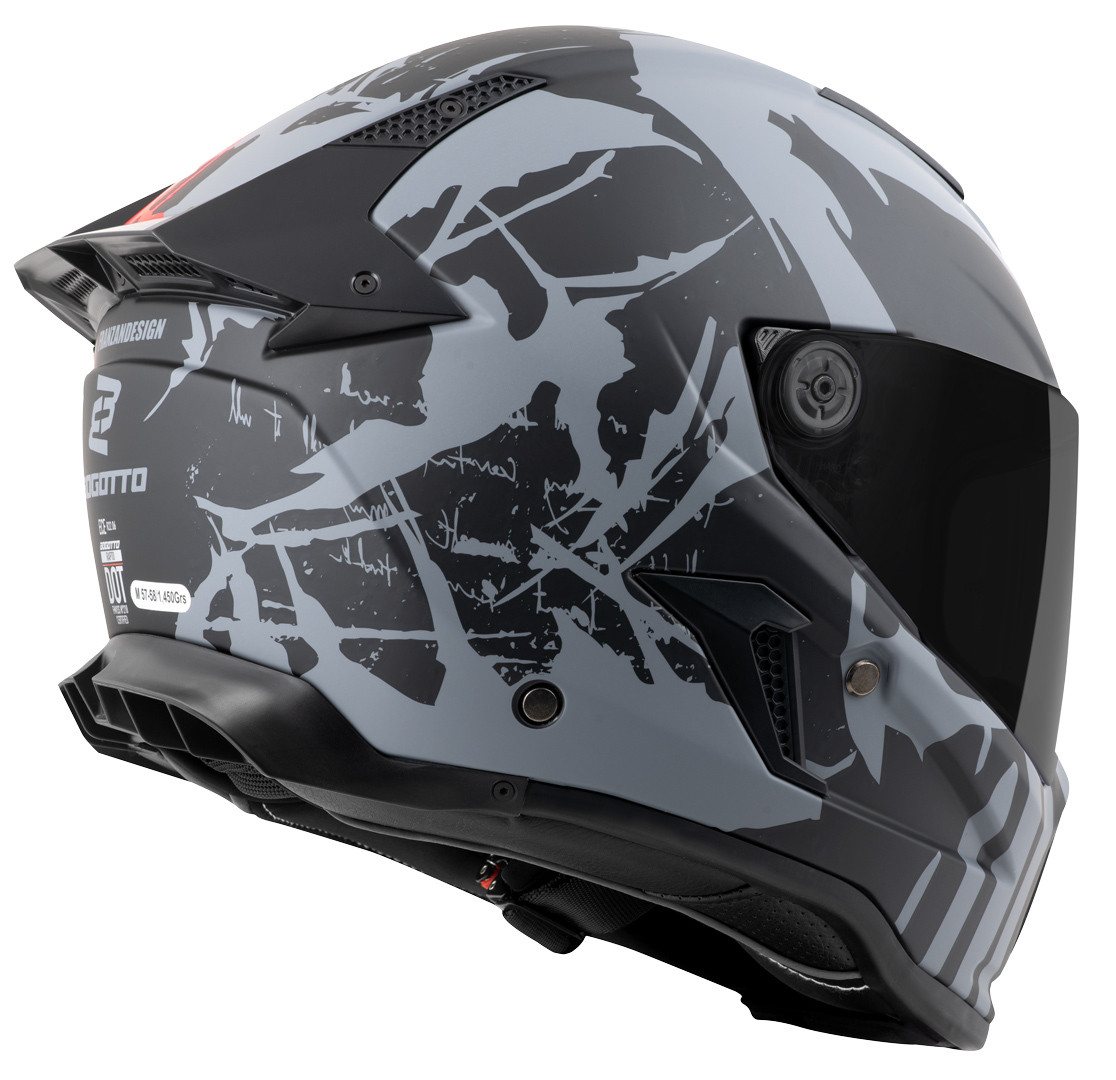 Bogotto Motorradhelm Rapto Demon Helm, Vorbereitet Für Kommunikationssystem,geeignet Brillenträger,vorbe Bild 3