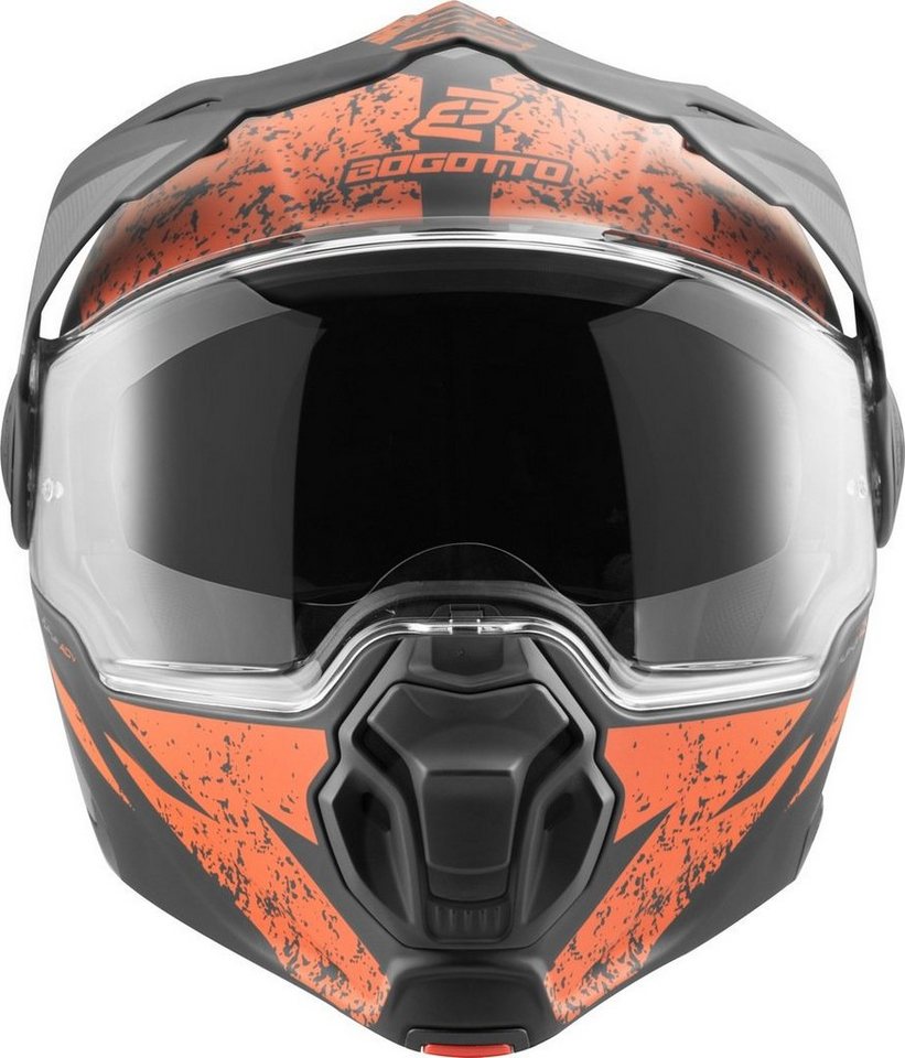 Bogotto Motorradhelm FG-102 Safari Fiberglas Enduro Klapphelm Helm, Vorbereitet Für Kommunikationssystem,geeignet Brillenträger,herau Bild 2
