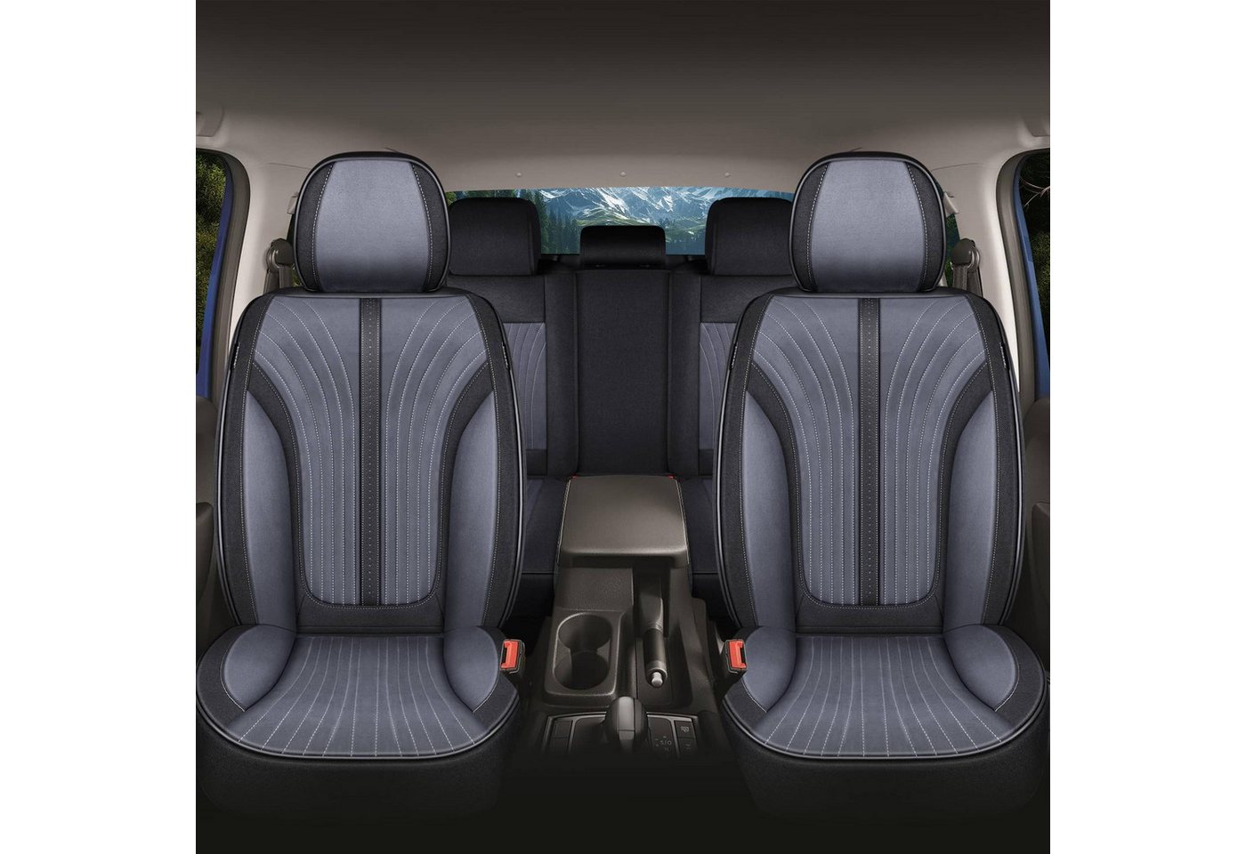 BREMER SITZBEZÜGE Autositzbezug für Renault Megane Bj ab 2021 (FV1), Set, 2-tlg., Komplettset Vorne und Hinten, in Schwarz/Grau Bild 5