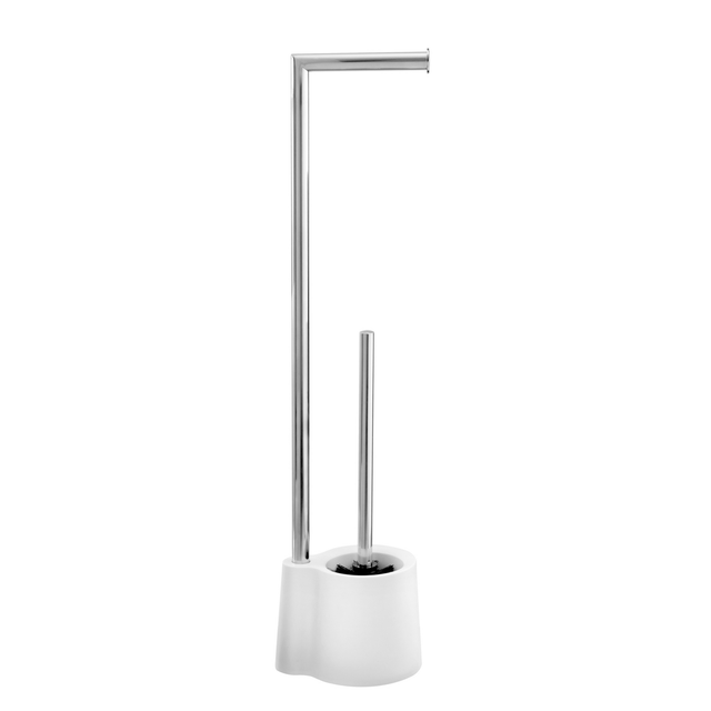 WENKO Stand-WC-Garnitur »Avola«, Edelstahl/Kunststoff, weiß - weiss