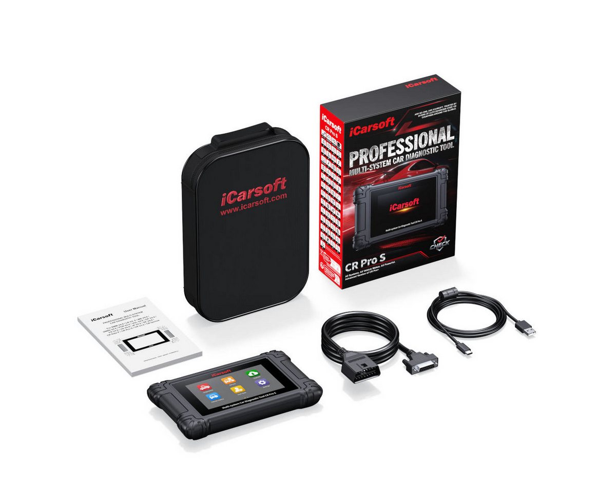 iCarsoft OBD2-Diagnosegerät CR Pro S Multi-System Diagnosegerät für weltweite Fahrzeugmarken, Lesen und Löschen von Fehlercodes