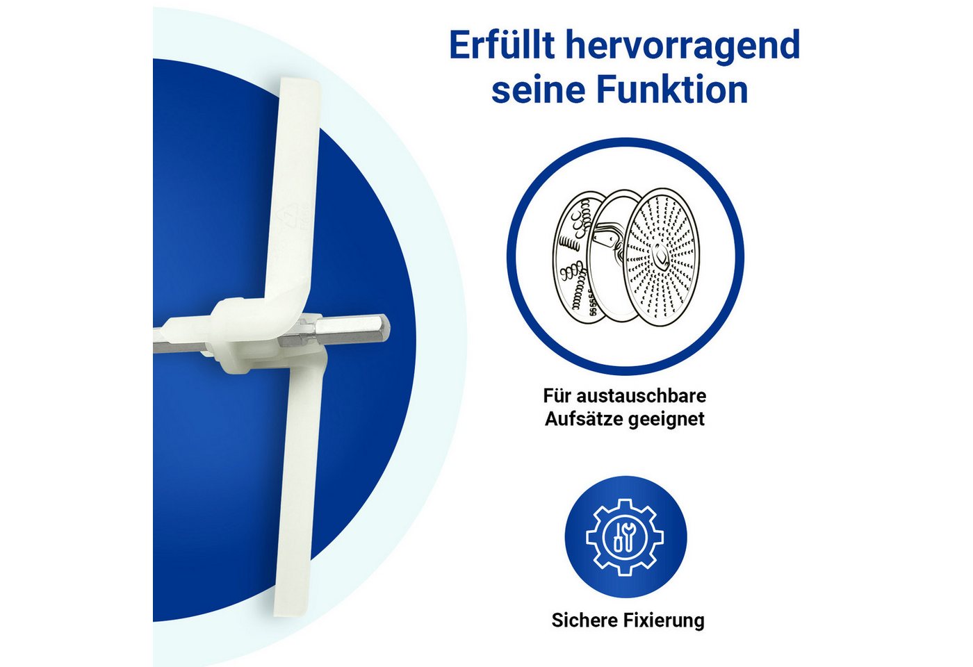 VIOKS Flügelmesser Durchlaufschnitzlerflügel Ersatz für Bosch 00091027, Zubehör für Küchenmaschine, MUM4 MUM8
